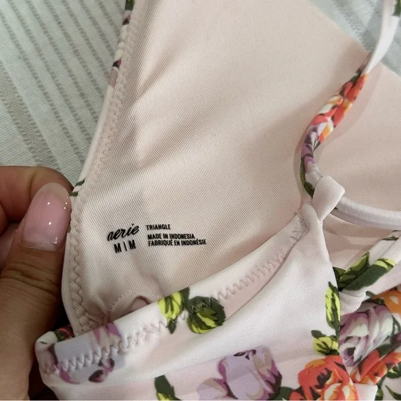 Aerie Light Pink Floral Bikini Top. NWT. - Picture 6 of 10